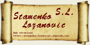 Stamenko Lozanović vizit kartica